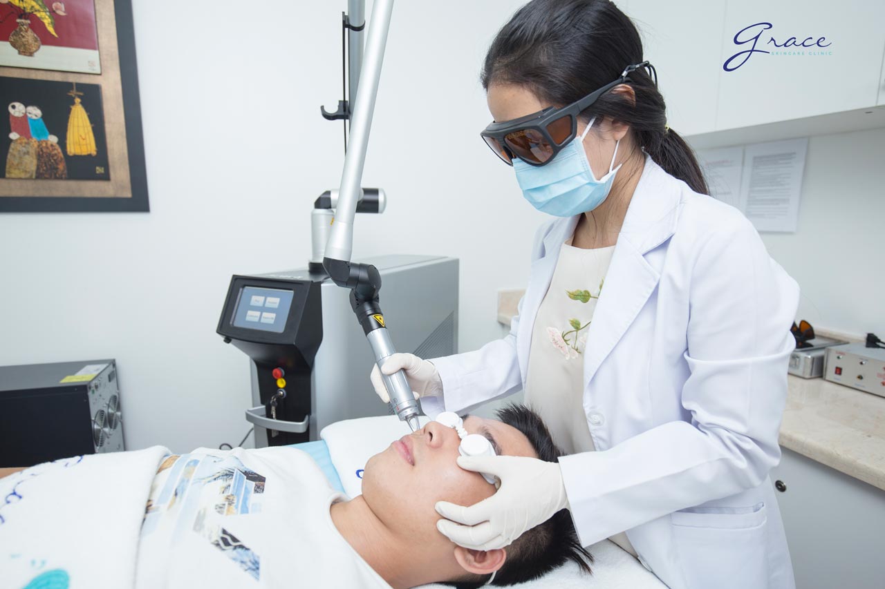 Trị da mặt mỏng nổi mạch máu tại Grace Skincare Clinic