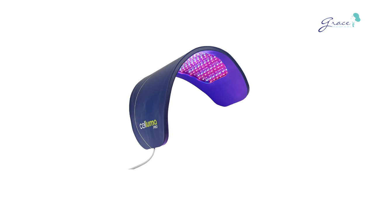 Celluma Pro ứng dụng 3 bước sóng ánh sáng sinh học (Xanh, đỏ, cận hồng ngoại).